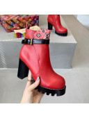 Louis Vuitton Star Trail Crafty and Calfskin Short Boots Red 2020