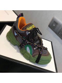 Gucci Flashtrek Lace-up Sneaker with Crystals Green 2018