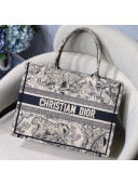 Dior Small Book Tote Bag in Tiger Embroidered Canvas 2019