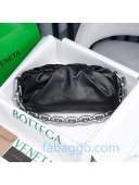 Bottega Veneta The Chain Pouch Shoulder Bag with Square Ring Chain Strap Black/Silver 2020