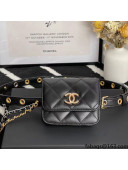 Chanel Quilted Leather Belt Bag With Chain Black 2021