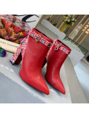 Louis Vuitton Crafty and Calfskin Short Boots with Top Buckle Red 2020
