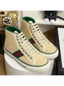 Gucci Tennis 1977 High Top Sneakers with Web Light Beige 2020 (For Women and Men)
