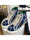 Gucci Tennis 1977 High Top Sneakers Navy Blue/White GG 2020 (For Women and Men)