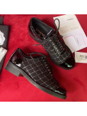 Chanel Checked Tweed Lace-ups Black/Silver 2020