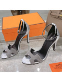 Hermes Premiere Crystal H Heel 10.5cm Sandals Silver 2021 08