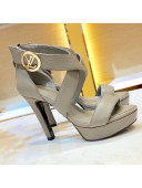 Louis Vuitton Horizon LV Circle Platform High-Heel Sandal Grey 2019