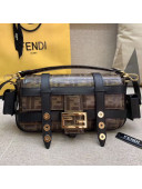 Fendi Baguette Cage Medium FF Shoulder Bag Black 2019