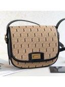 Saint Laurent Monogram Canvas All Over Logo Small Satchel Shoulder Bag 585005 Beige 2019