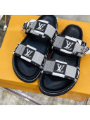 Louis Vuitton Bom Dia Damier Canvas Flat Sandals Grey 2021
