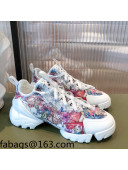 Dior D-Connect Dioramour Sneakers in Zodiac Printed Technical Fabric Multicolor/Pink 2021