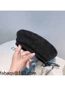 Chanel Tweed Beret Hat Black 2021 09