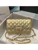 Chanel Metallic Lambskin Mini Flap Bag A69900 Gold 2021