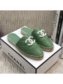 Chanel Quilted Lambskin Flat Espadrilles Green 2021