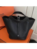Hermes Togo Calfskin Leather Picotin Lock PM/MM Bag Black