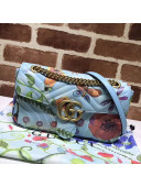 Gucci GG Marmont Print Small Shoulder Bag 443497 Light Blue 2021