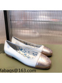 Gucci Leather Ballet Flat with Interlocking G White 2021