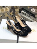 Dior x Moi Slingback Pumps in Black Cannage Embroidered Mesh 2020