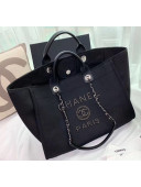 Chanel Mixed Fibers And Imitation Pearls Shopping Bag A66941 Black 2020