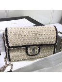 Chanel Braid Pearls Charm Flap Bag White 2019