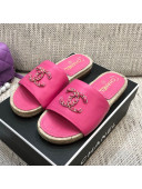 Chanel Chain CC Lambskin Espadrilles Slide Sandals Pink 2021