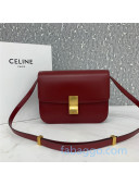 Celine Medium Classic Bag in Box Calfskin 8007 Dark Red 2020 (Top quality)