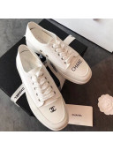 Chanel Canvas Asymmetric Sneakers White 2020