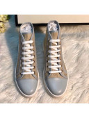 Gucci GG Canvas and Calfskin High-top Sneakers Beige 2019  
