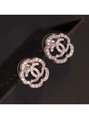 Chanel Camellia Crystal Stud Earrings 2020