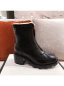 Gucci Shell Leather Wool Warm Short Boots Black 2020