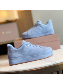 Loro Piana Low-Top Suede Nuages Sneaker with Fur Blue 2021