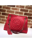 Gucci Medium Soho Calfskin Tote Bag 308982 Red 2020