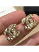 Chanel Crystal Pearl CC Earrings AB3778 2020