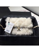 Chanel Shearling Lambskin Small Flap Bag AS1199 White 2019
