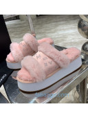Chanel Crystal CC Platform Sandals Pink 2020