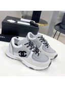 Chanel Suede & Mesh Sneakers G38299 Light Gray 2021 111730