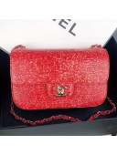 Chanel Small Lizard Skin Classic Flap Bag Red 2019