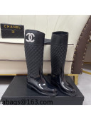 Chanel Vintage Rubber Rain High Boots Black 2021 05