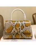 Chanel Python & Lambskin Leather Small Flap Bag With Top Handle A93050 Multicolor/Ginger 2020