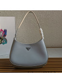 Prada Cleo Brushed Leather Hobo Bag 1BC499 Grey 2021