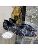 Chanel Vintage Signature Silk Flat Ballerinas with Circle CC Charm 70mm 20101904 Navy Blue 2020