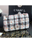 Chanel Tweed Classic Medium Flap Handbag A69900 Black/White/Pink 2020