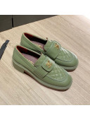 Chanel Lambskin Loafers G38147 Green 2021