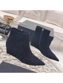Chanel Suede Wedge Ankle Boots 7.5cm Black 2021