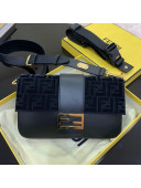 Fendi Men's Baguette Leather FF Fabric Medium Shoulder Bag/Belt Bag Black 2019