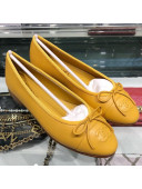 Chanel Smooth Leather Ballerinas G02819 Yellow 2019
