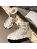 Dior Wool Short Boots in Grey Oblique Embroidery 2020