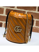 Gucci GG Diagonal Marmont Leather Mini Bucket Bag 575163 Cognac 2019