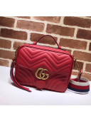 Gucci GG Marmont Matelassé Shoulder Bag 498100 Red