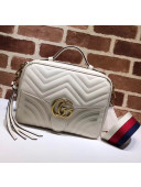 Gucci GG Marmont Matelassé Shoulder Bag 498100 White